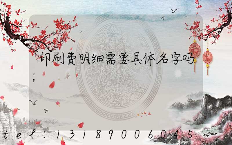 印刷费明细需要具体名字吗